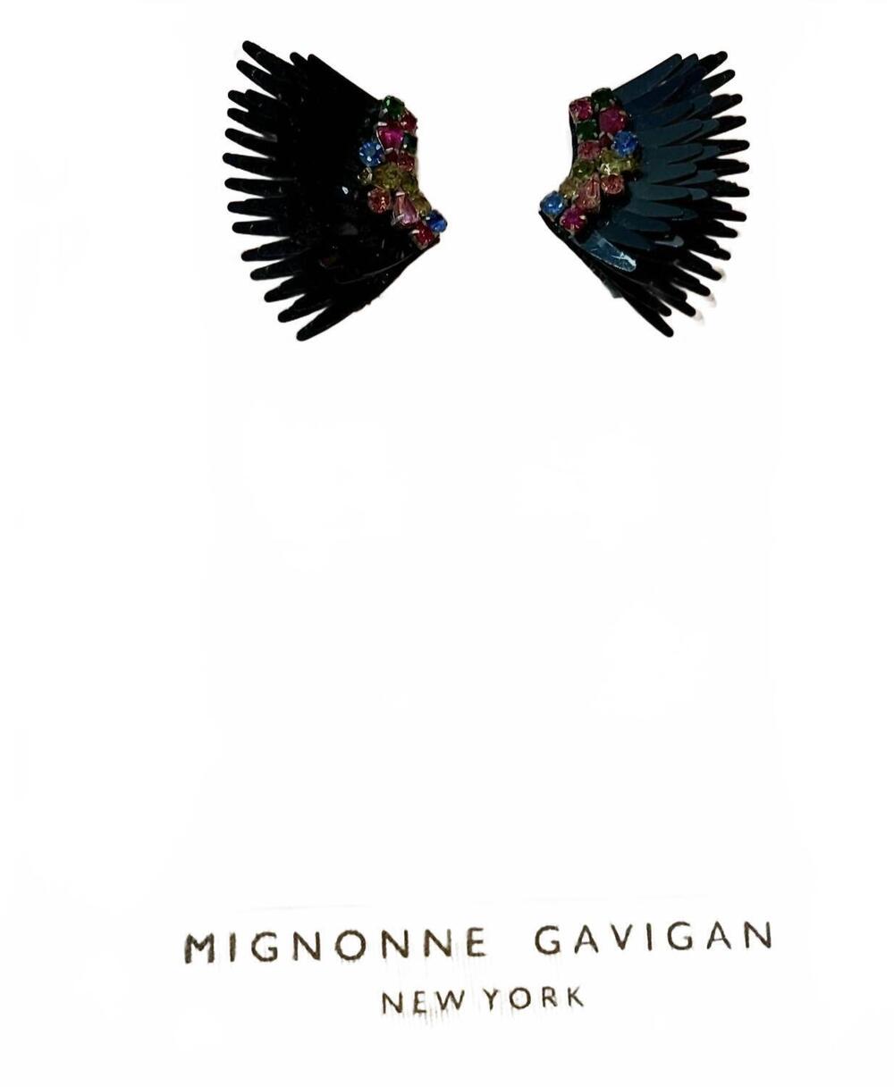 NEW MIGNONNE GAVIGAN mega mini madeline earrings in black multi